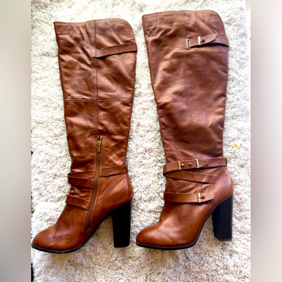 Knee high boots. Brown leather, 9.5 - Aldo - Picture 1 of 7